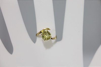 Anel de prata banhado a ouro com green gold natural