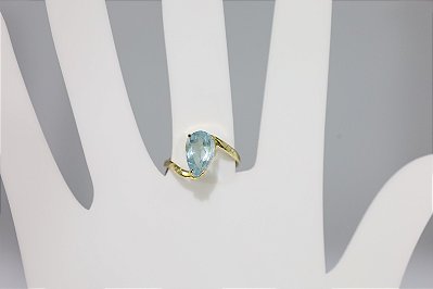 Anel de prata banhado a ouro com topazio natural