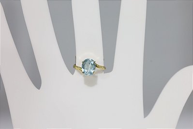 Anel de prata banhado a ouro com topazio natural