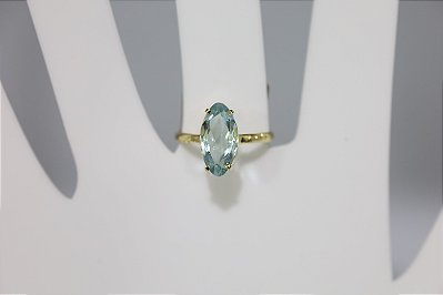 Anel de topazio natural em prata banhado a ouro