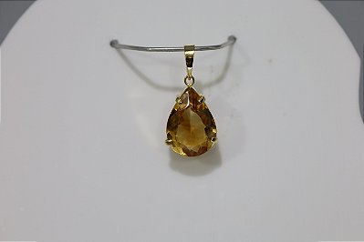 Pingente em prata banhado a ouro com Citrino natural