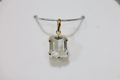 Pingente em prata banhado a ouro com Topazio natural