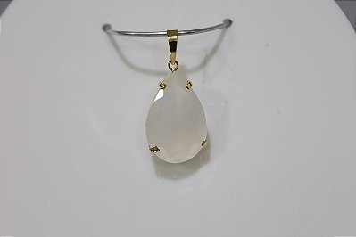 Pingente em prata banhado a ouro com Opala natural