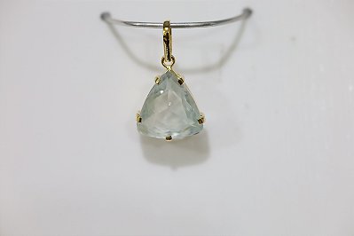 Pingente em prata banhado a ouro com Topazio natural