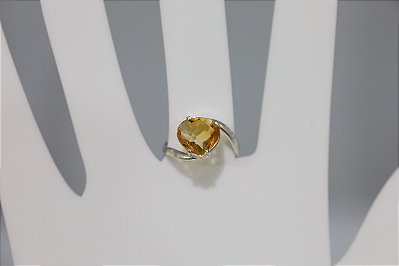 Anel de Citrino natural em prata