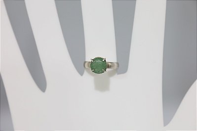 Anel de Esmeralda natural em prata