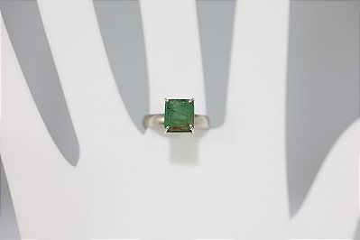 Anel de Esmeralda natural em prata