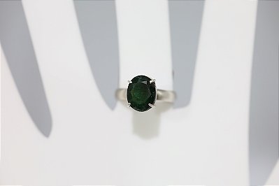 Anel de Esmeralda natural em prata