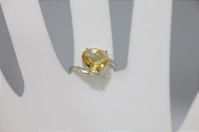 Anel de Citrino natural em prata