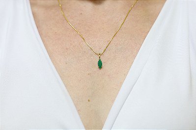 Pingente em ouro 18k com esmeralda natural