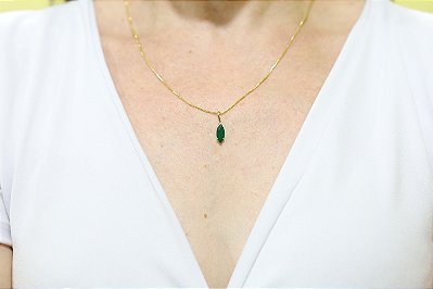 Pingente em ouro 18k com esmeralda natural