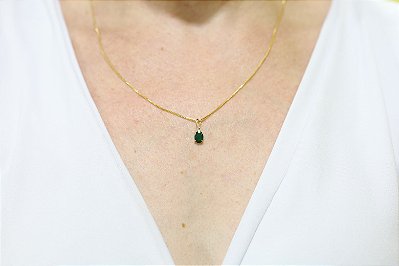 Pingente em ouro 18k com esmeralda natural