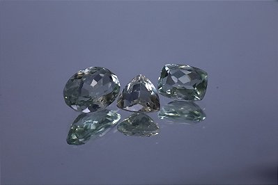 Prasiolita 14.71cts, 8.70cts, 6.25cts