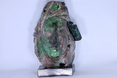 Escultura Indio em Esmeralda Kg 2.6 ALT 20cm