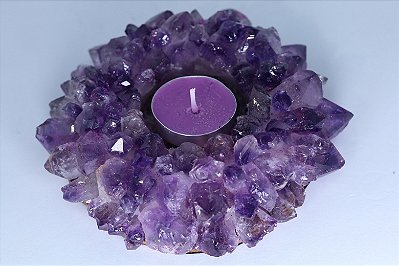 Porta Vela Ametista 381g Lar 12.5cm