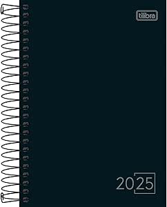 Agenda 2025 Spice Espiral Preta 160 fls. 145 mm x 205 mm - Tilibra