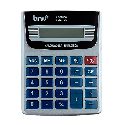 Calculadora de Mesa 8 dígitos 12,5 cm x 9,7 cm x 3,1 cm Prata