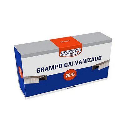 Código: 096207 Grampo para Grampeador 26/6 Galvanizado com 1000 Grampos