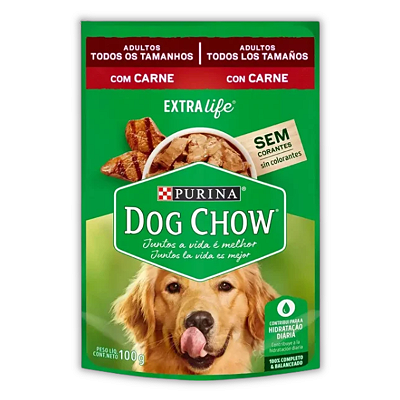 DOG CHOW SACHE ADULTOS TODOS TAMANHOS - CARNE 100 G