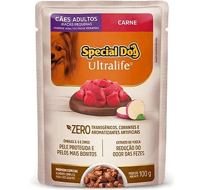 SPECIAL DOG SACHE ULTRALIFE RAÇAS PEQUENAS ADULTOS - CARNE 100 G