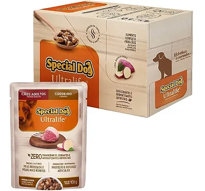 SPECIAL DOG SACHE ULTRALIFE ADULTOS - CORDEIRO 100 G - CAIXA C/ 12