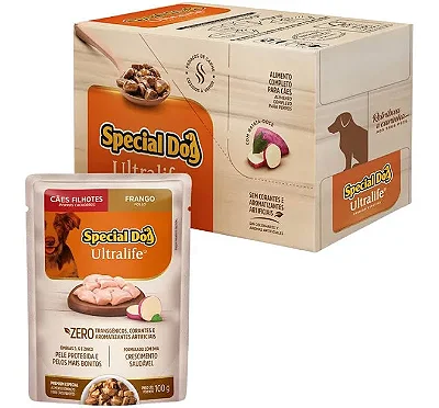SPECIAL DOG SACHE ULTRALIFE FILHOTES - FRANGO 100 G - CAIXA C/ 12