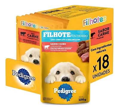 PEDIGREE SACHÊ FILHOTES - CARNE 100 G - CAIXA C/ 18