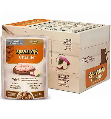 SPECIAL CAT SACHE ULTRALIFE CASTRADOS - FRANGO 85 G - CAIXA C/ 12