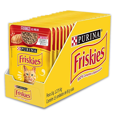 FRISKIES SACHE ADULTOS - FRANGO 85 G - CAIXA C/ 15