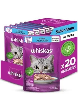 WHISKAS SACHE ADULTOS - ATUM AO MOLHO 85 G - CAIXA C/ 20