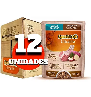 SPECIAL CAT SACHE ULTRALIFE ADULTOS - CORDEIRO 85 G - CAIXA C/ 12