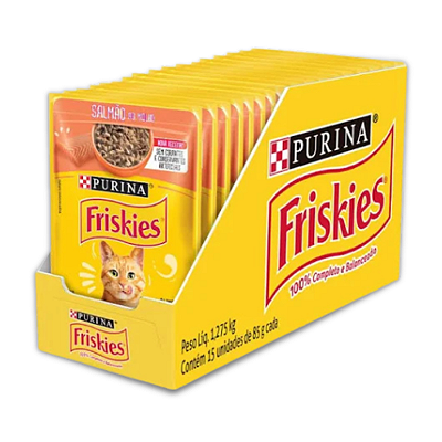 FRISKIES SACHE ADULTOS - SALMÃO 85 G - CAIXA C/ 15