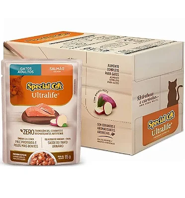 SPECIAL CAT SACHE ULTRALIFE ADULTOS - SALMÃO 85 G - CAIXA C/ 12