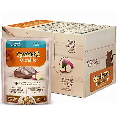 SPECIAL CAT SACHE ULTRALIFE ADULTOS - PEIXE 85 G - CAIXA C/ 12