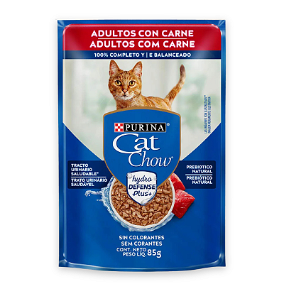 CAT CHOW SACHE ADULTOS - CARNE AO MOLHO 85 G