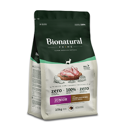 BIONATURAL PRIME CÃES JUNIOR RAÇAS PEQUENAS FRANGO