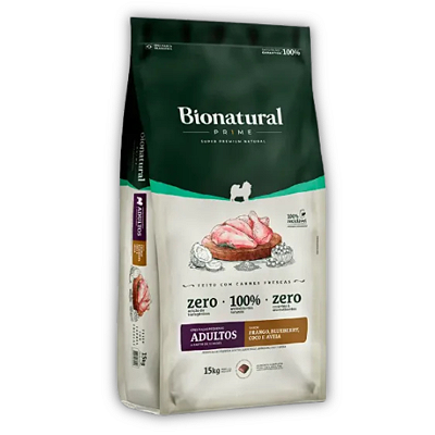 BIONATURAL PRIME CÃES ADULTOS RACAS PEQUENAS FRANGO