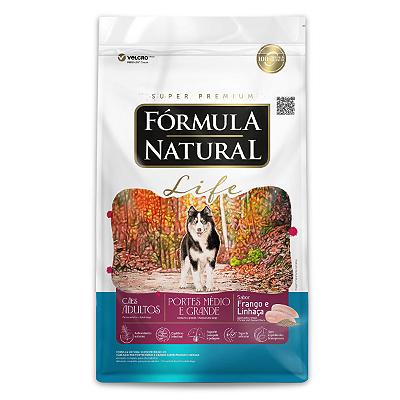 FORMULA NATURAL LIFE CÃES ADULTOS MÉDIOS E GRANDES
