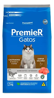 PREMIER AMBIENTES INTERNOS GATOS AD CASTRADOS 6 MESES A 6 ANOS - SALMÃO