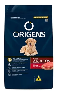 ORIGENS CÃES ADULTOS GRANDES CARNE E CEREAIS