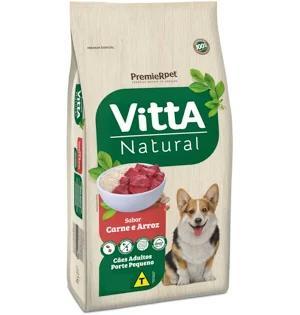 VITTA NATURAL CÃES ADULTOS RAÇAS PEQUENAS CARNE E ARROZ