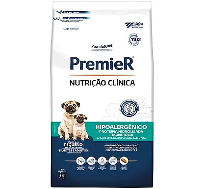 PREMIER NUTRIÇÃO CLÍNICA CÃES HIPOALERGÊNICO PROTEÍNA HIDROLISADA PEQUENO PORTE
