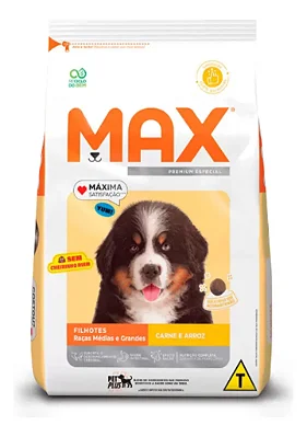 MAX CÃES FILHOTES CARNE E ARROZ