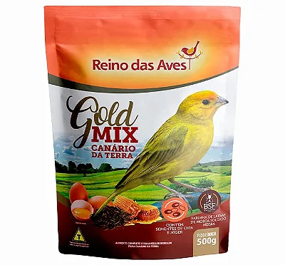 Reino das Aves - Canário da Terra Gold Mix 500 G