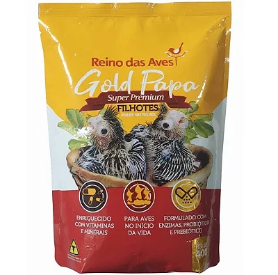 Reino das Aves - Gold Papa Filhotes 400 G (Refil Saco)