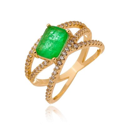 Anel Esplendor Esmeralda aro 20