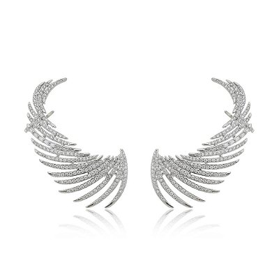 Brinco Ear Cuff Asa – Banho de Ródio Branco