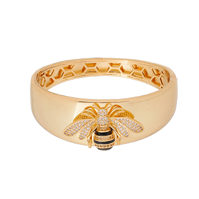 Bracelete Esmaltado em Banho de Ouro 18k