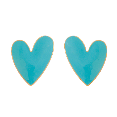 Brinco Esmaltado Azul Turquesa