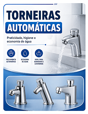 Torneiras automáticas de mesa ou parede você encontra aqui